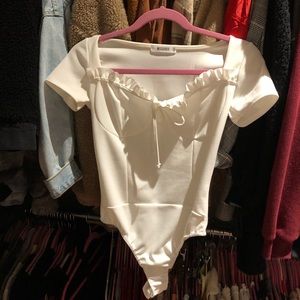 Misguided cupped frill edge body suit